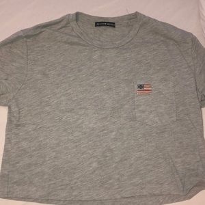 Brandy Melville Crop American Flag Tee